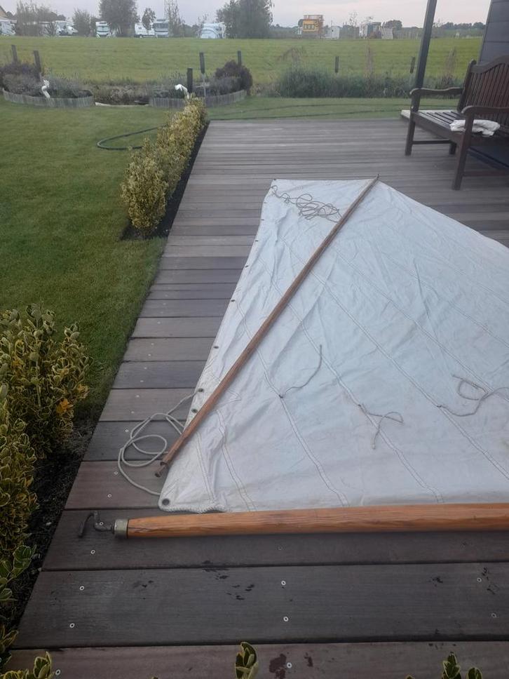 Katoenen grootzeil, Watersport en Boten, Zeilen en Zeiltoebehoren, Gebruikt, Grootzeil, Minder dan 15 m², Ophalen of Verzenden