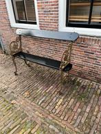 Antieke gietijzeren franse tuinbank monument garden, Ophalen, Zo goed als nieuw, Hout