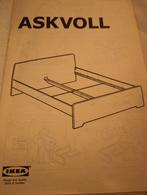 Ikea Askvoll 2-persoons bedombouw wit 140x200, Ophalen, Wit, Tweepersoons, 140 cm