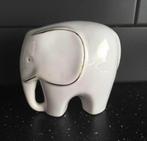 Vintage Olifant Wit met Goud, Ophalen of Verzenden, Gebruikt, Dier