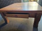 Vierkante massief blank eiken salontafel, Huis en Inrichting, Ophalen, Gebruikt, Vierkant