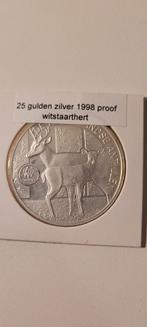 25 Gulden 1998 Zilver - Witstaarthert, Ophalen of Verzenden, 25 cent, Losse munt, Zilver