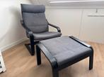 Ikea Poang Fauteuil + Voetenbank, Huis en Inrichting, Fauteuils, Ophalen, 75 tot 100 cm, Zo goed als nieuw, 50 tot 75 cm