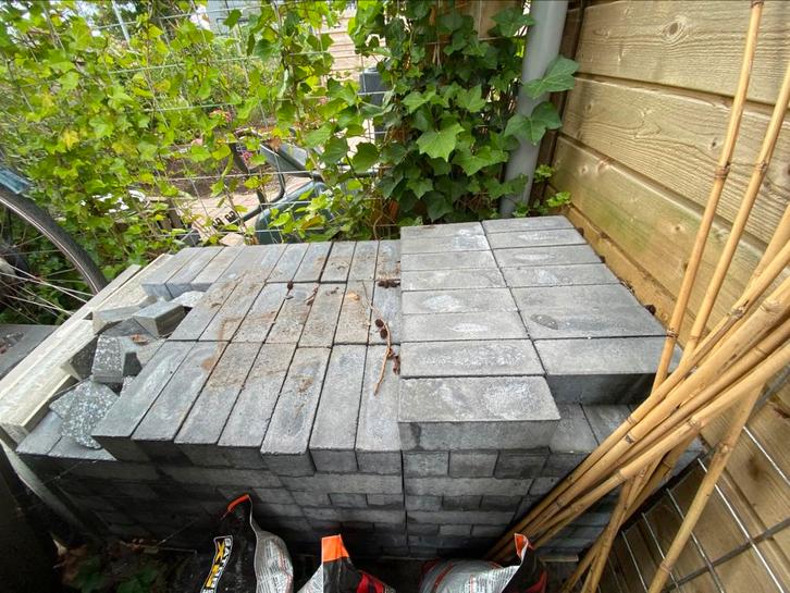+/- 5m2 Excluton Bosoven dikformaat mangaan (gratis ophalen), Tuin en Terras, Tegels en Klinkers, Zo goed als nieuw, Klinkers