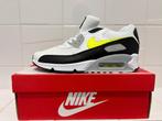 Nike air max 90 white black yellow mt 46 *new*, Kleding | Heren, Schoenen, Verzenden, Wit, Sneakers of Gympen, Nieuw