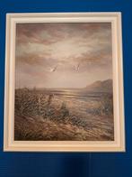 Olieverfschilderij Kustlandschap - Gesigneerd Mark, Ophalen of Verzenden