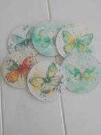 6 Onderzetters met Vlinders - Makkelijk Schoon te Maken, Ophalen of Verzenden