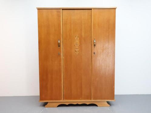 Vintage Kledingkast - 3 Deurs, Demontabel, Huis en Inrichting, Kasten | Kledingkasten, Gebruikt, 150 tot 200 cm, 150 tot 200 cm