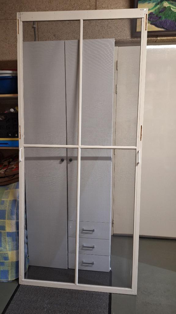 hordeur, Doe-het-zelf en Verbouw, Deuren en Horren, Gebruikt, Hordeur, 215 cm of meer, 80 tot 100 cm, Hout, Kunststof, Ophalen