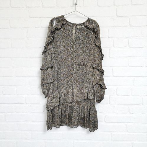 My Jewellery Jurk Maat L Zwart Geel Wit Bloemenprint Ruches, Kleding | Dames, Jurken, Zo goed als nieuw, Maat 42/44 (L), Zwart