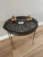 Mooi design tafeltje van Drescher, Minder dan 55 cm, Metaal of Aluminium, Rond, Zo goed als nieuw