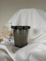 Vintage tinnen gemerkt vaas met krul rand h16cm, Antiek en Kunst, Antiek | Tin, Ophalen of Verzenden