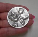 Zilveren massieve Art Nouveau broche rozen nr.1122, Sieraden, Tassen en Uiterlijk, Antieke sieraden, Verzenden, Zilver, Broche