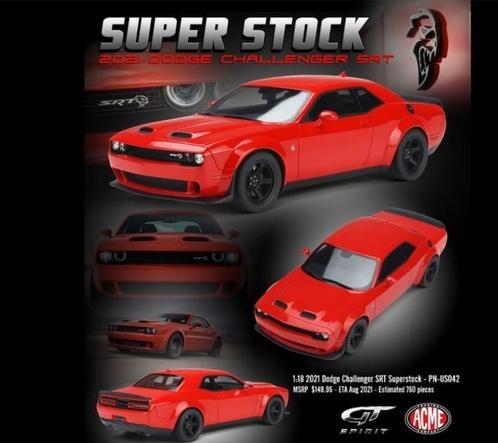 GT Spirit Dodge Challenger SRT Super Stock Red - 2021, Hobby en Vrije tijd, Modelauto's | 1:18, Nieuw, Auto, Overige merken, Ophalen of Verzenden