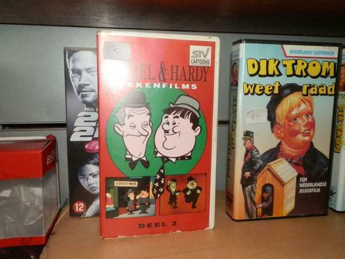 Laurel en Hardy VHS Tekenfilm collectie jaren 80., Cd's en Dvd's, VHS | Film, Gebruikt, Alle leeftijden, Ophalen of Verzenden