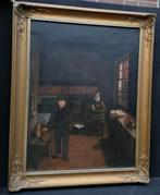 Antiek schilderij met figuren in een keuken, 19e eeuw, Ophalen