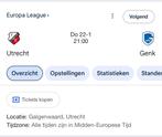 Fc Utrecht - Genk Ticket, Tickets en Kaartjes, Eén persoon, Overige soorten