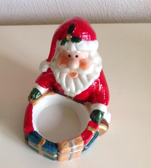 Waxinelichthouder kerstman in rood en wit, Diversen, Kerst, Zo goed als nieuw, Ophalen of Verzenden