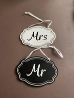 Mr & Mrs Bordjes - Decoratie voor Bruiloft, Ophalen of Verzenden, Zo goed als nieuw, Versiering, Geboorte of Huwelijk