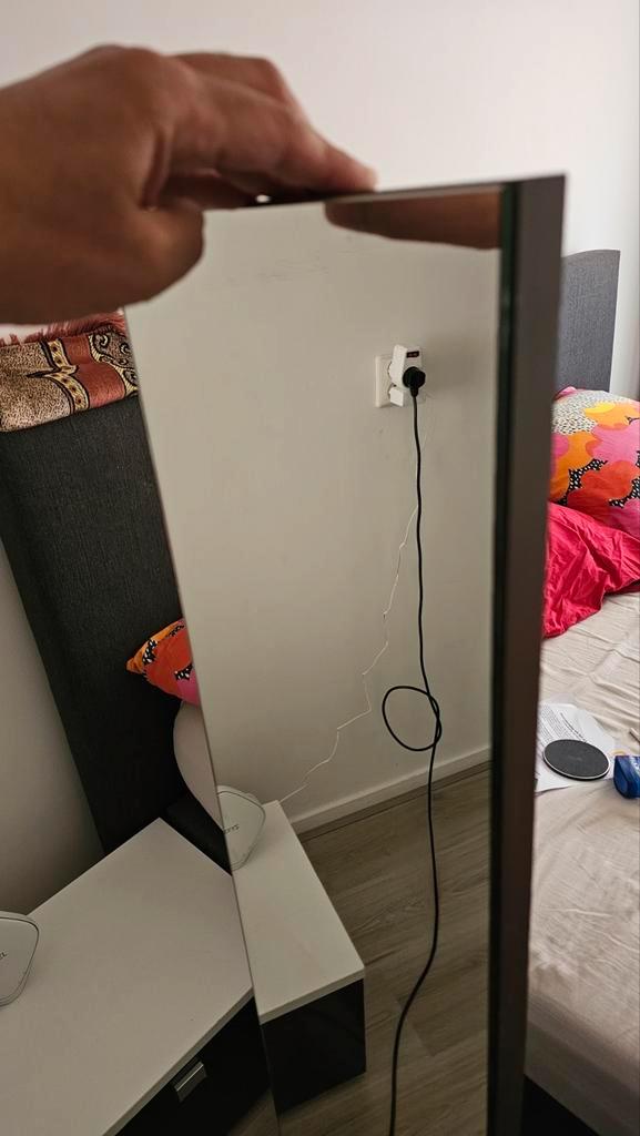 Grote Rechthoekige Passpiegel (modezaak), Huis en Inrichting, Woonaccessoires | Spiegels, Gebruikt, 75 tot 100 cm, 150 tot 200 cm