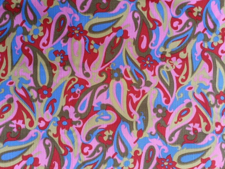 BIJNA GRATIS: Vintage roze paisley lap stof 270x88 (KLS3), Hobby en Vrije tijd, Stoffen en Lappen, Nieuw, 30 tot 120 cm, 200 cm of meer
