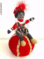 Authentieke etalage zwarte Piet pop op fluwelen bal - 20cm, Diversen, Sinterklaas, Verzenden, Zo goed als nieuw