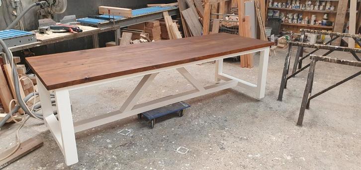 Kloostertafel 280 x 100 als binnen of buitentafel, Huis en Inrichting, Tafels | Eettafels, Ophalen of Verzenden