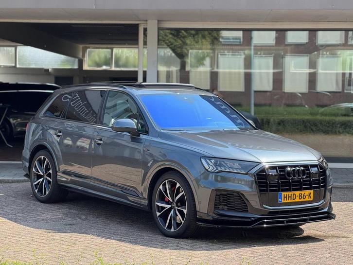 Audi Q7 55 TFSI e quattro Pro Line Plus|Luchtvering|B&O|Pano, Auto's, Audi, Bedrijf, Te koop, Q7, 360° camera, 4x4, ABS, Achteruitrijcamera