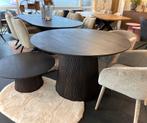Japandi mokka ronde eettafel 120cm massief hout ( of ovaal ), Ophalen, Massief mango tafel japandi mokka donkerbruin industrieel sjiek