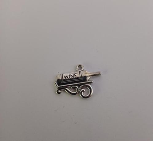 Kettinghanger fles wijn/wine, Sieraden, Tassen en Uiterlijk, Kettinghangers, Nieuw, Overige materialen, Zilver, Overige voorstellingen