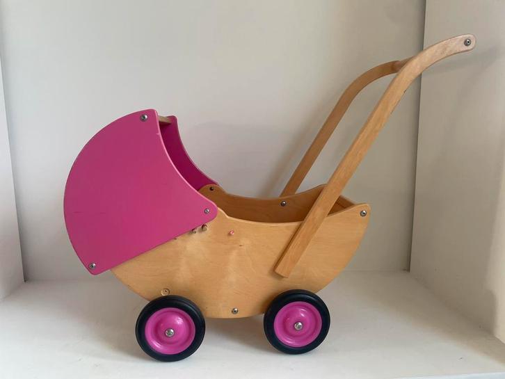 Houten Poppenwagen Van Dijk Toys, Kinderen en Baby's, Speelgoed | Poppen, Gebruikt, Overige typen, Ophalen