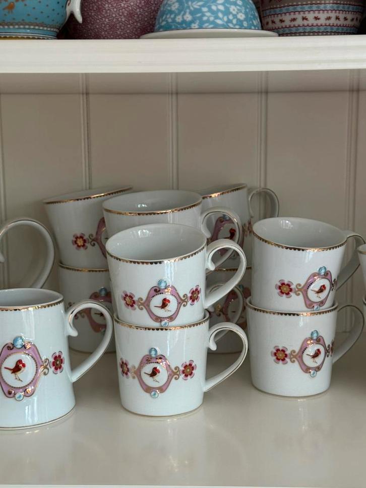 Pip Studio servies Love Birds wit roze serviesdelen, Huis en Inrichting, Keuken | Servies, Zo goed als nieuw, Overige typen, Overige stijlen