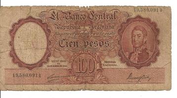 Argentinië 100 Pesos 1947-48 P#267 Serie A 19.580.091 VG beschikbaar voor biedingen