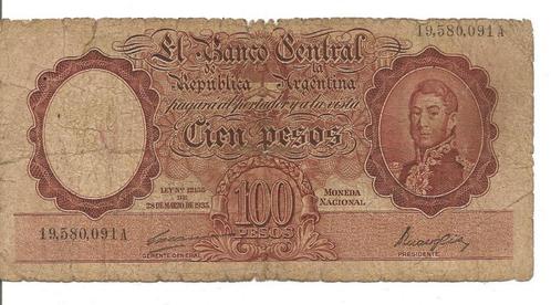 Argentinië 100 Pesos 1947-48 P#267 Serie A 19.580.091 VG, Postzegels en Munten, Bankbiljetten | Amerika, Los biljet, Zuid-Amerika