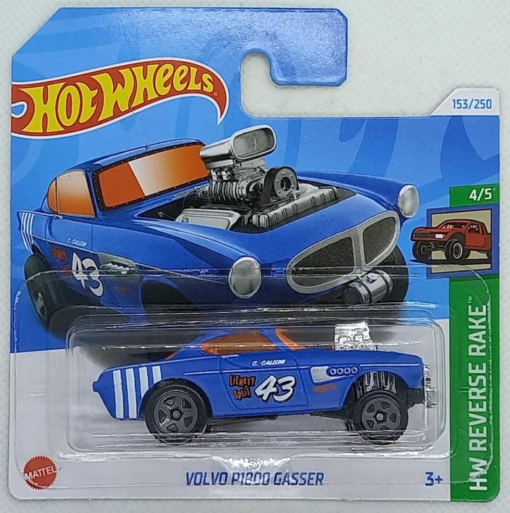 Hotwheels Volvo P1800 Gasser (blauw), Hobby en Vrije tijd, Modelauto's | Overige schalen, Nieuw, Auto, Verzenden