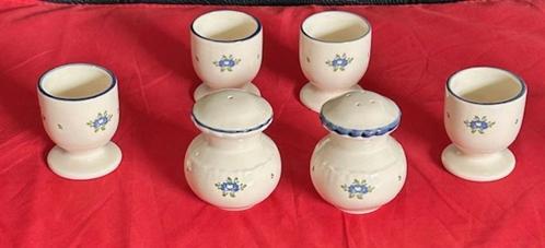 Zeller Petit Rose, pepervaatje  en zoutvaatje + 4x eierdop, Huis en Inrichting, Keuken | Servies, Gebruikt, Overige typen, Overige stijlen