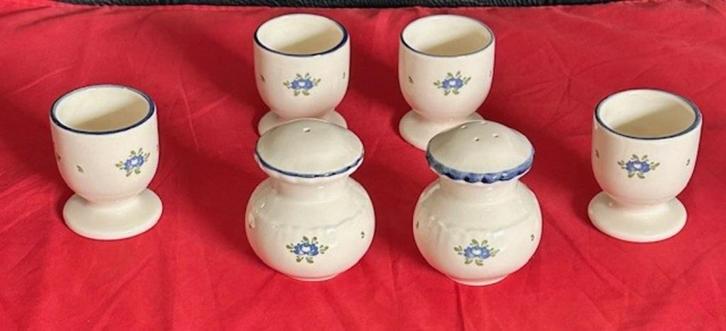 Zeller Petit Rose, pepervaatje  en zoutvaatje + 4x eierdop, Huis en Inrichting, Keuken | Servies, Gebruikt, Overige typen, Overige stijlen