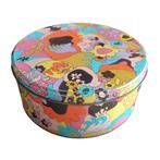Retro blikken koektrommel kleurrijk psychedelisch patroon, Ophalen of Verzenden, Huis en Inrichting