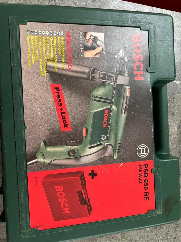 Bosch PSB 650 RE Boormachine, Doe-het-zelf en Verbouw, Gereedschap | Boormachines, Gebruikt, Boormachine, 600 watt of meer, Klopboormechanisme