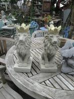 betonnen leeuwen met goudkroon, Ophalen, Nieuw, Beton, Dierenbeeld