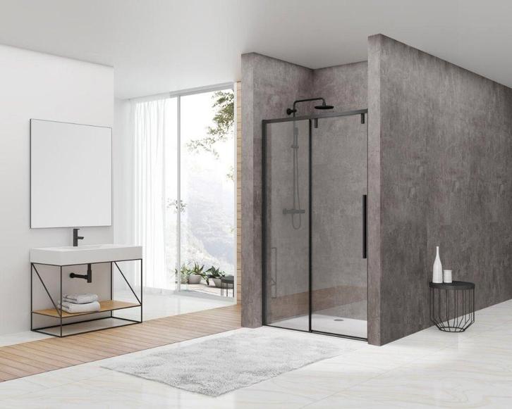 vanRijn douchedeur schuif 120 cm zwart NIEUW, Doe-het-zelf en Verbouw, Sanitair, Nieuw, Douche, Glas, Ophalen