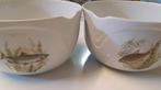 2x grote kom servies met vis vissen Schwabap porselein 60's, Antiek en Kunst, Ophalen of Verzenden