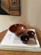 Set Japanese Teak Schalen Chip & Dip in Wabi Sabi Style, Gebruikt, Schaal, Rond, Ophalen of Verzenden