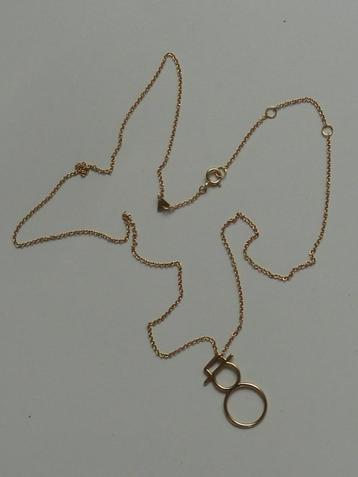 Aliita Italy gouden collier + hanger, 9 kt goud, verstelbaar beschikbaar voor biedingen