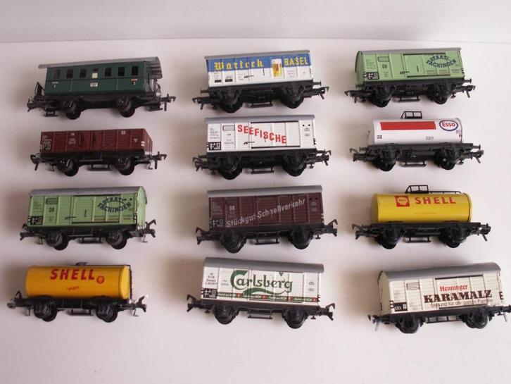 Fleischmann 12 stuks blikken wagons geen ovp, Hobby en Vrije tijd, Modeltreinen | H0, Gebruikt, Wagon, Gelijkstroom, Fleischmann