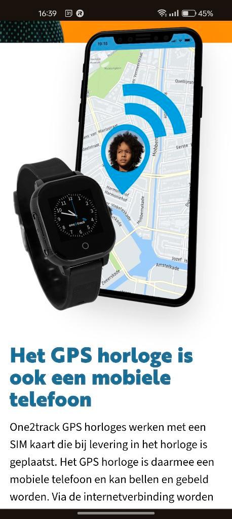 One2track - GPS telefoonhorloge voor kind - met belfunctie, Sieraden, Tassen en Uiterlijk, Horloges | Kinderen, Zo goed als nieuw