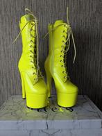 Pleasers hella heels Neon Geel 7inch Paaldans Hakken maat 36, Geel, Pleaser, Ophalen of Verzenden, Zo goed als nieuw