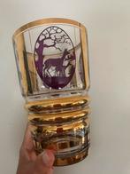 Te koop vintage vaas goud wijnrood afb hert, Ophalen of Verzenden, Zo goed als nieuw
