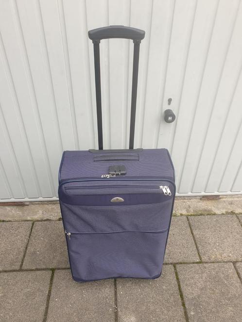 1 Samsonite soft case / trolley - BLAUW - izgst, Sieraden, Tassen en Uiterlijk, Koffers, Zo goed als nieuw, Zacht kunststof, Minder dan 50 cm