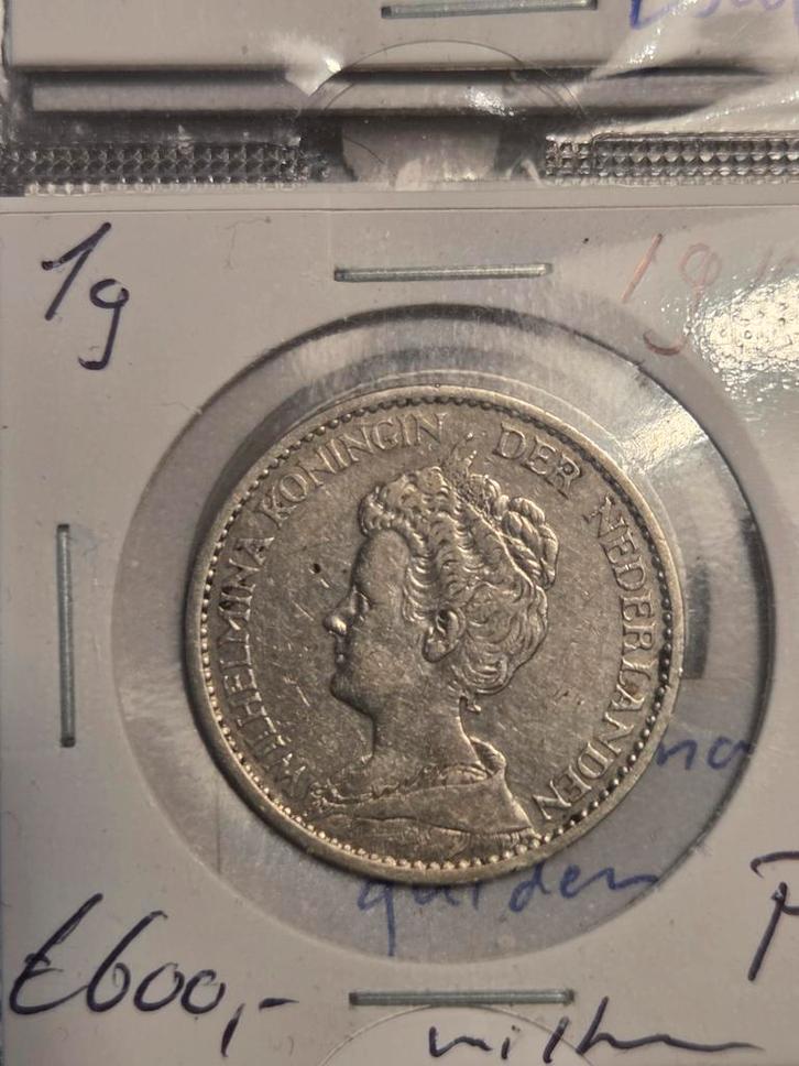 Zilveren Gulden 1910 - Koningin Wilhelmina, Postzegels en Munten, Munten | Nederland, Losse munt, 1 gulden, Koningin Wilhelmina